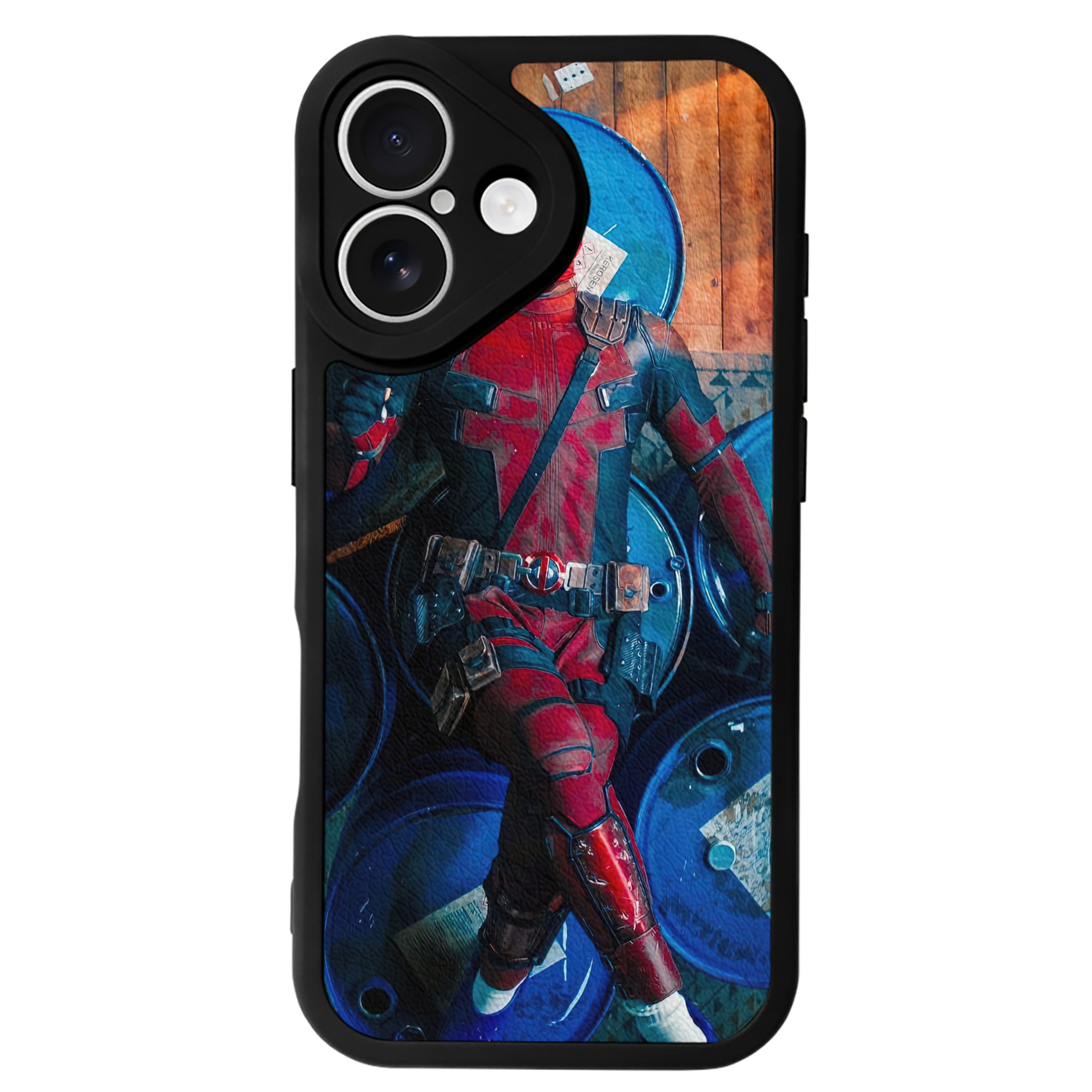 （画像用） Deadpool デッドプール 【iPhone 16シリーズ対応】シリコンスマホケース（レザー調） 材質：シリコン